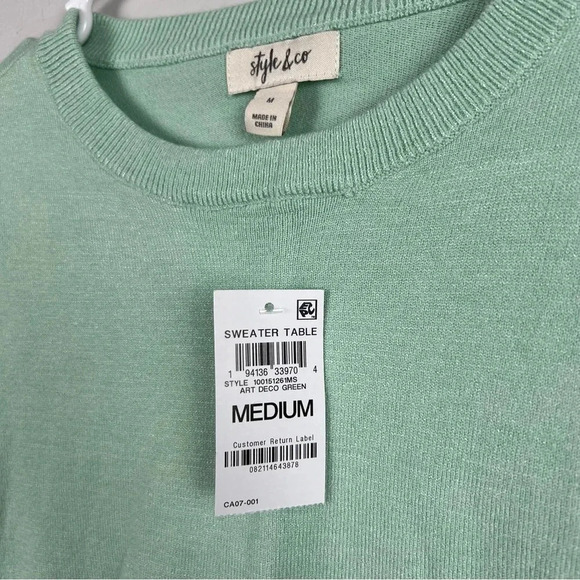 NEW Beautiful Teal Sweater, soft, stylish, from Style & Co.,  by Size Medium - Picture 8 of 9